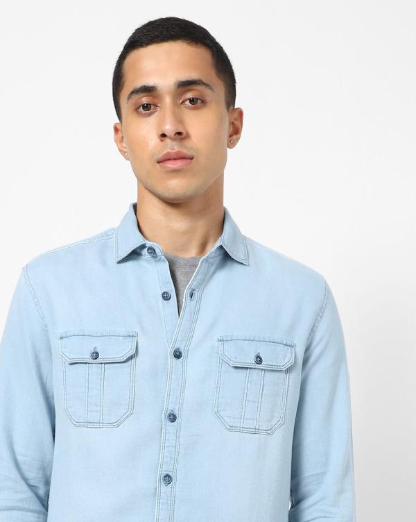 SpreadCollar Shirt with Patch Pockets JioMart