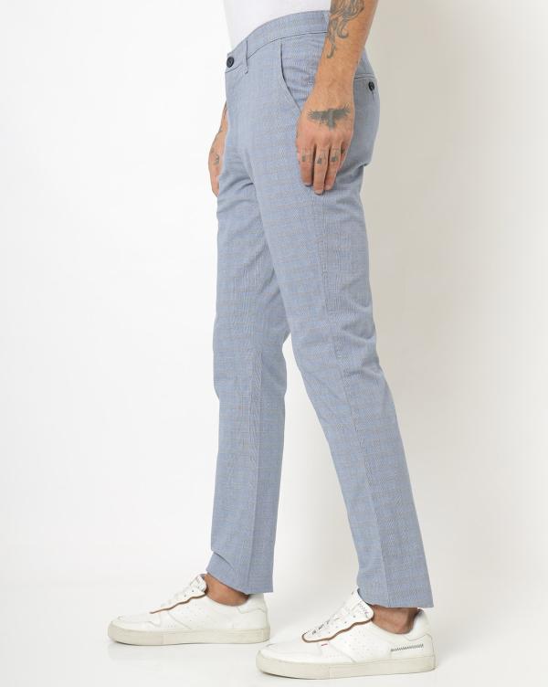 Checked Slim Fit FlatFront Chinos JioMart