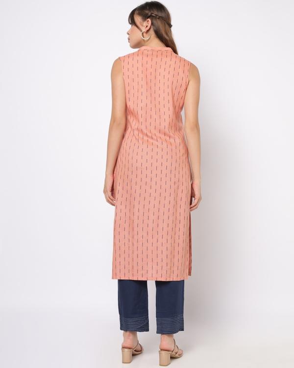 Woven BandCollar Straight Kurta JioMart