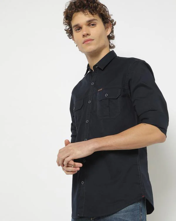 Slim Fit Shirt with Flap Pockets JioMart