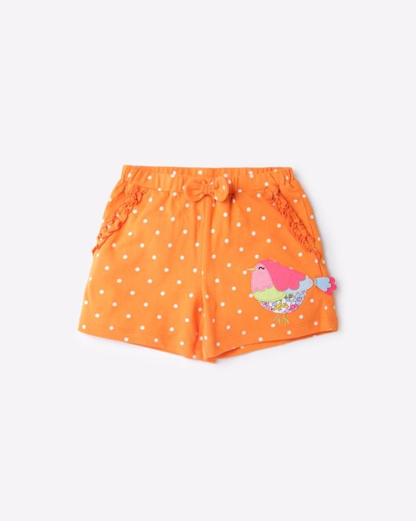 Printed Shorts with Applique Accent JioMart
