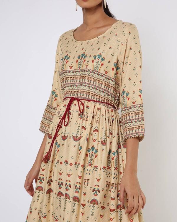 Egyptian Print Fit & Flare Dress JioMart