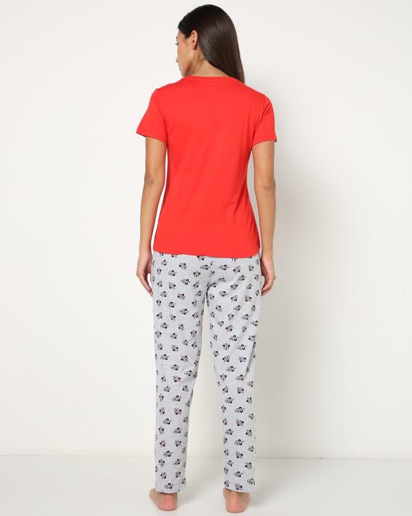 Cartoon Print Tshirt & Pyjama Set JioMart