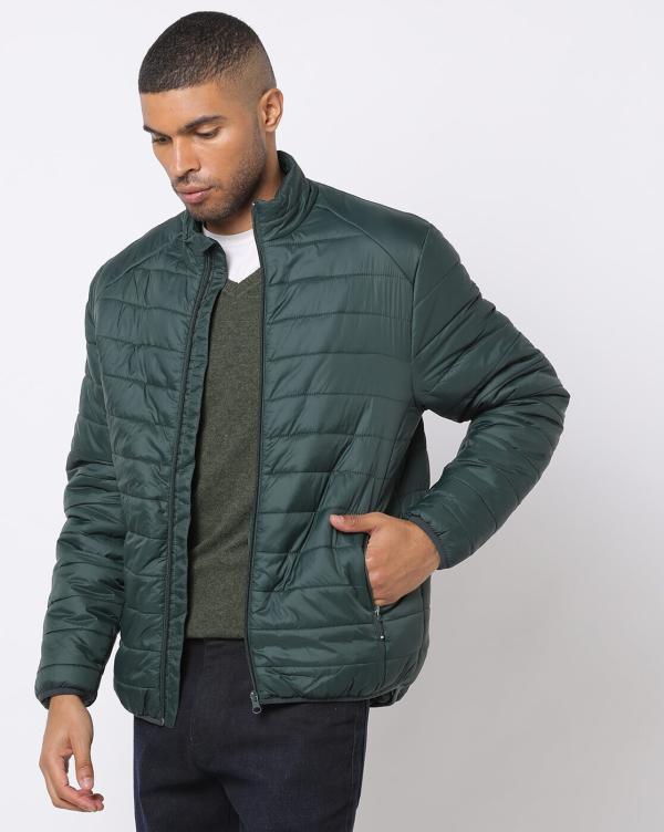 ZipFront Puffer Jacket with Zipper Pockets JioMart