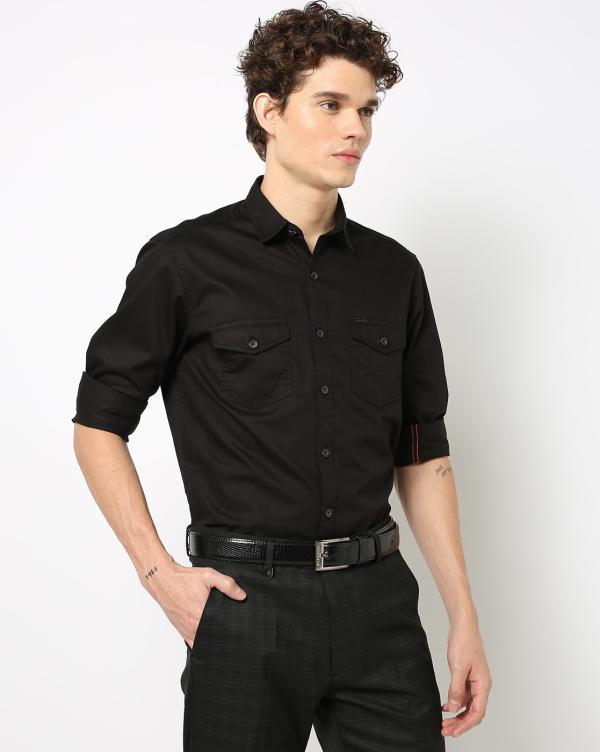 Slim Fit Shirt with Flap Pockets JioMart