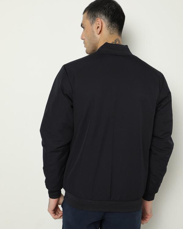 Cut & Sew Bomber Jacket with Zipper Slip Pockets JioMart