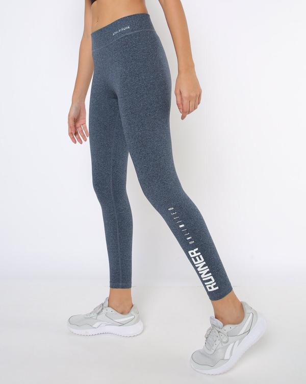 Heathered Leggings with Placement Print JioMart