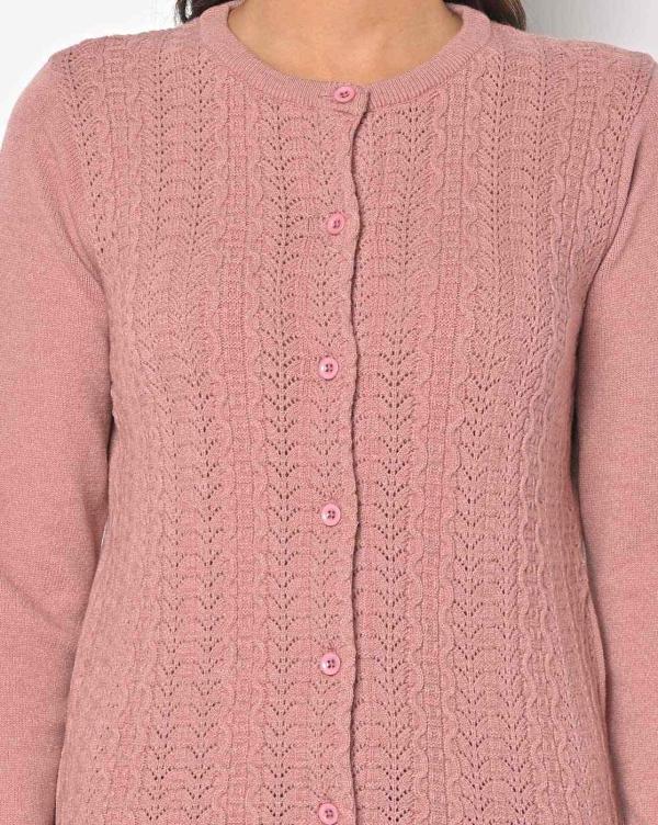 Cable Knit Button-Down Cardigan - JioMart