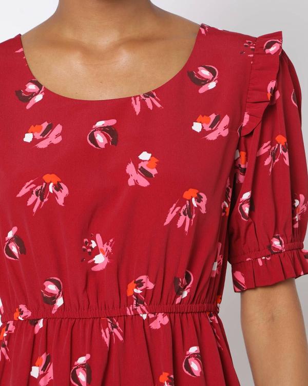 Printed Fit & Flare Dress JioMart