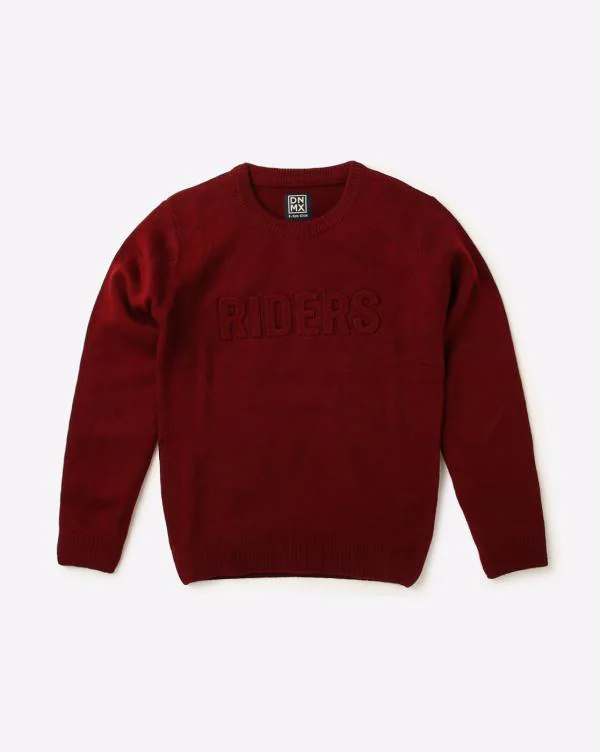 Embossed CrewNeck Cotton Sweater JioMart