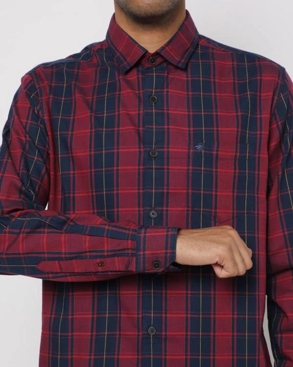 Checked Slim Fit Shirt with Patch Pocket JioMart
