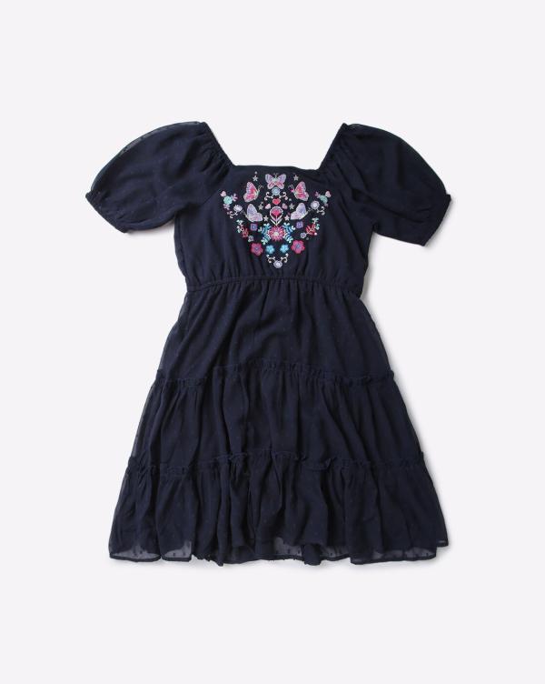 Floral Embroidered Tiered Dress JioMart