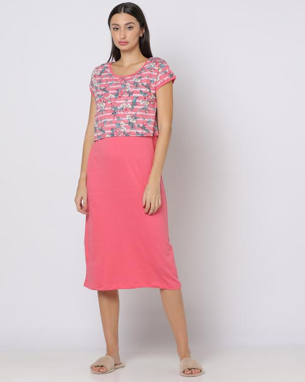 Nightgown with Floral Print Jacket JioMart