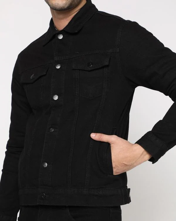 Slim Fit Denim Jacket with Flap Pockets JioMart