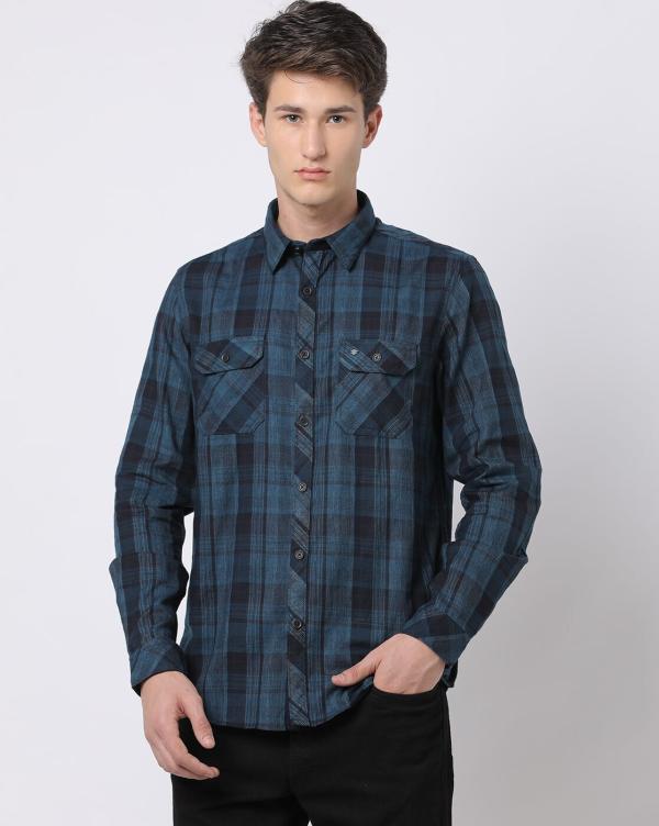 Checked Slim Fit Shirt JioMart