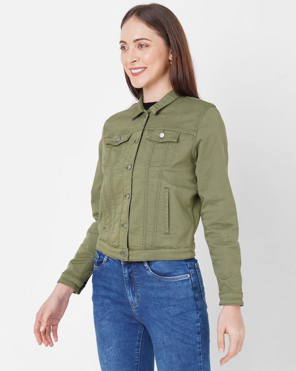 Slim Fit Denim Jacket with Slip Pockets JioMart