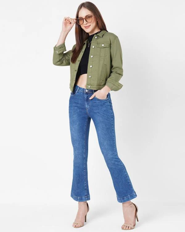 Slim Fit Denim Jacket with Slip Pockets JioMart