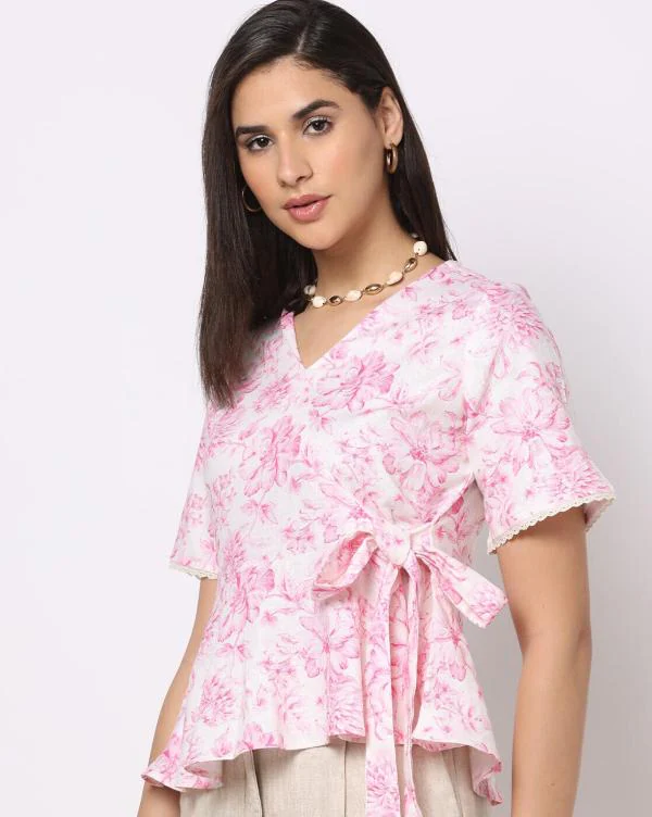Floral Print Wrap Top JioMart