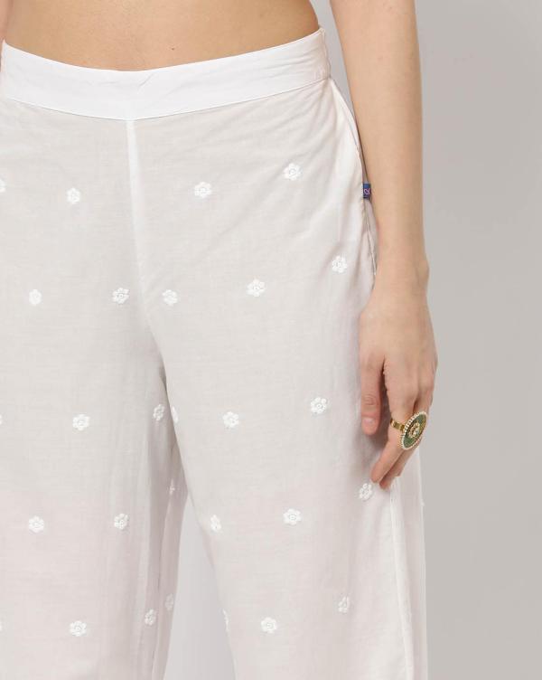 Floral Embroidered Palazzo Pants JioMart
