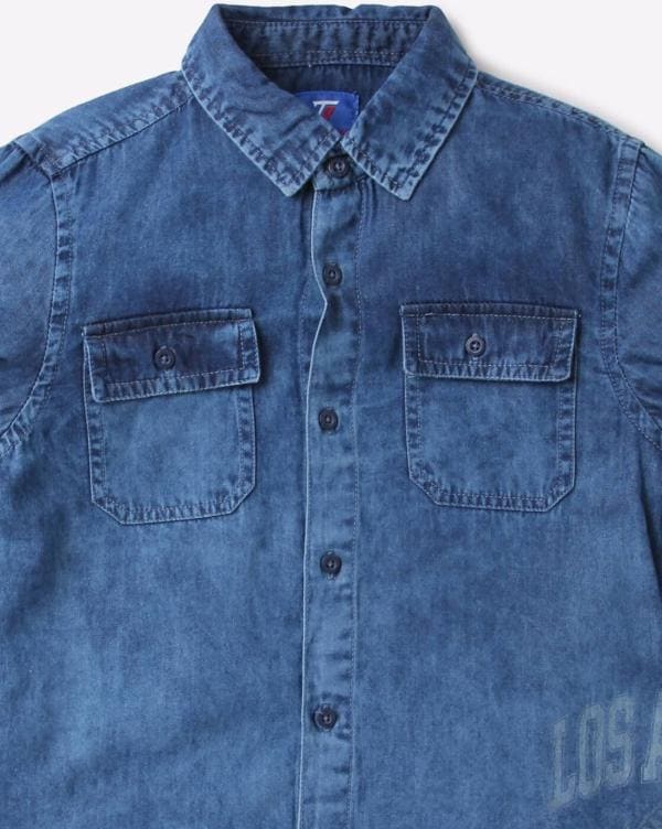 Washed Denim Shirt with Full Sleeves JioMart