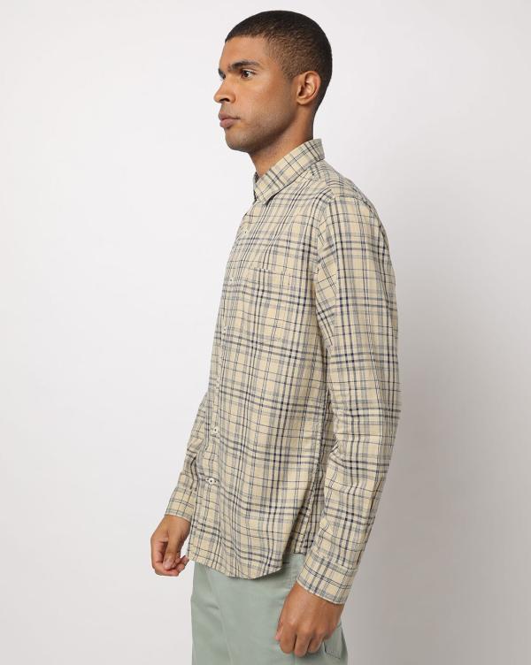 Checked Slim Fit Shirt with Patch Pocket JioMart