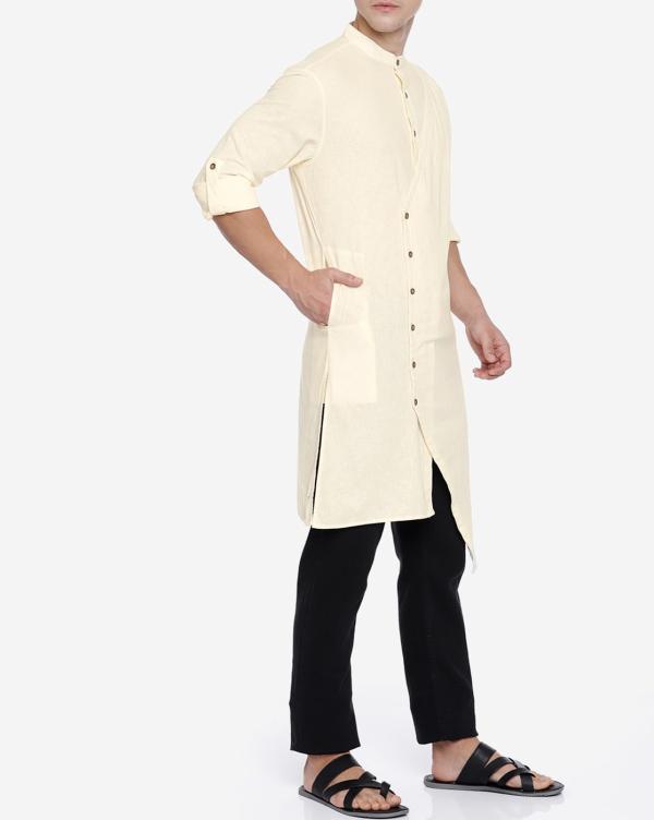 Panelled Kurta with Mandarin Collar JioMart