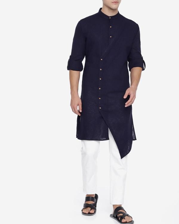 Panelled Kurta with Mandarin Collar JioMart