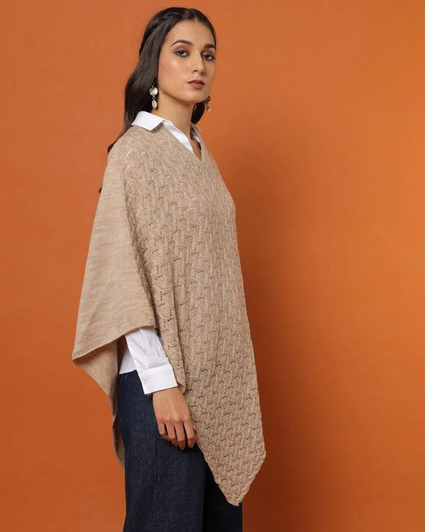 Women PatternedKnit Cape Shrug JioMart