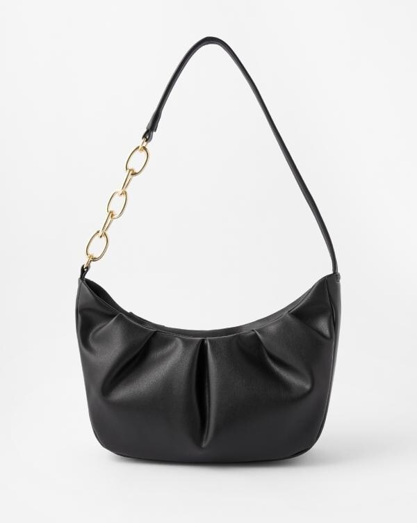 Ruched Shoulder Bag with Chain Strap JioMart