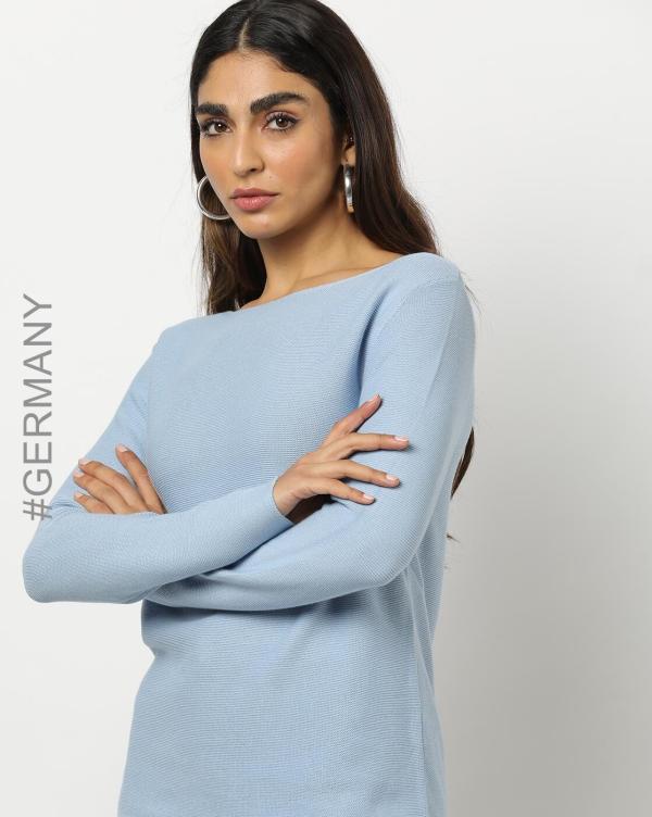 Ribbed BoatNeck Sweatshirt JioMart