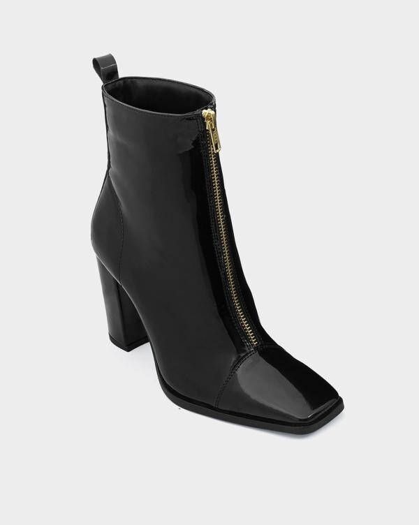 zippered low heeled ankle boots