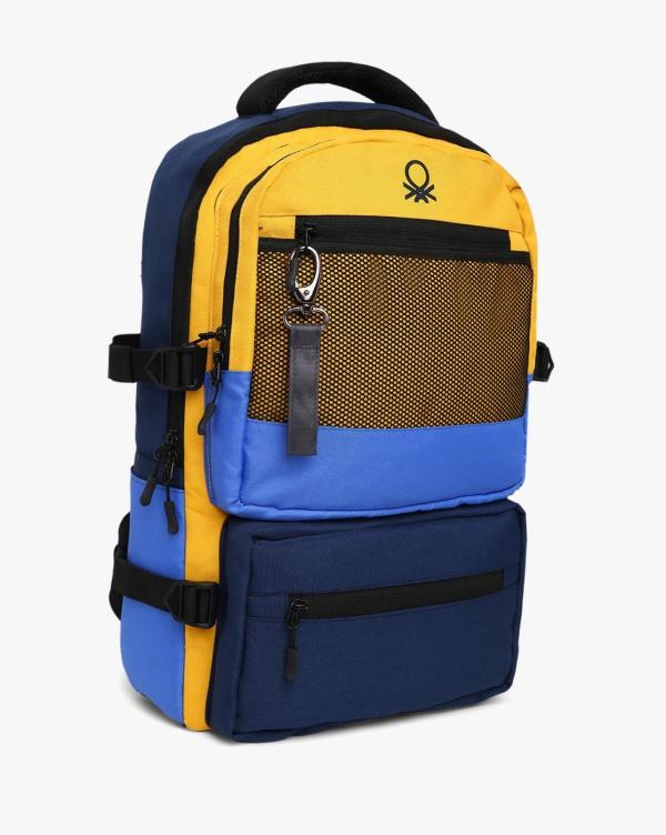 Colourblock Backpack with Padded Shoulder Straps JioMart