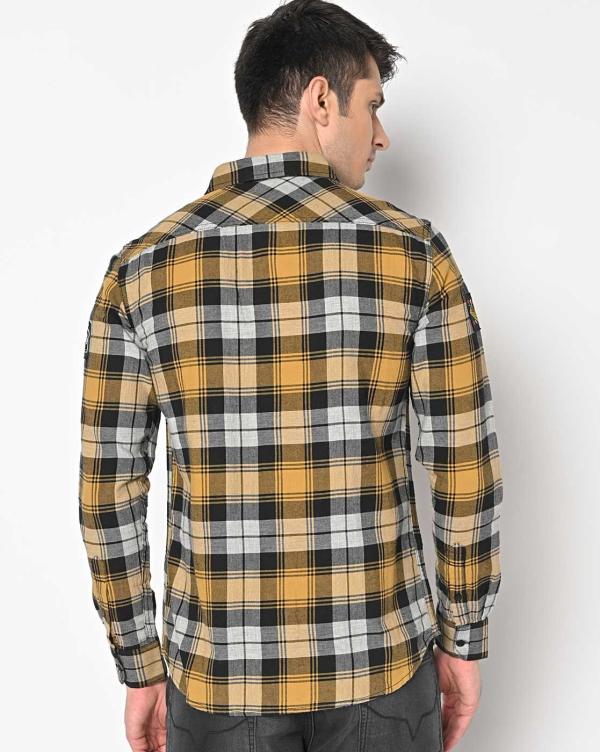 Checked Slim Fit Shirt with Flap Pockets JioMart