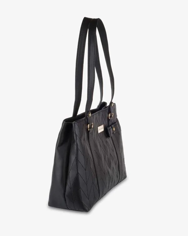 Quilted Shoulder Bag with Bow Applique JioMart