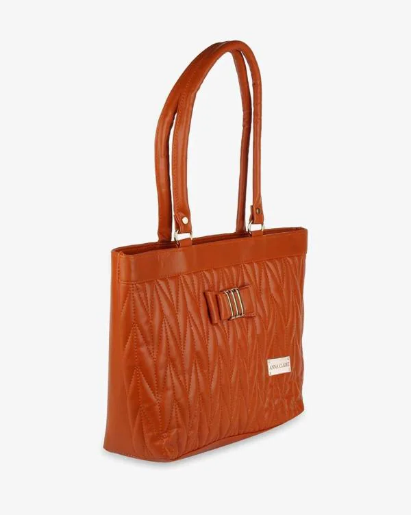 Quilted Shoulder Bag with Bow Applique JioMart