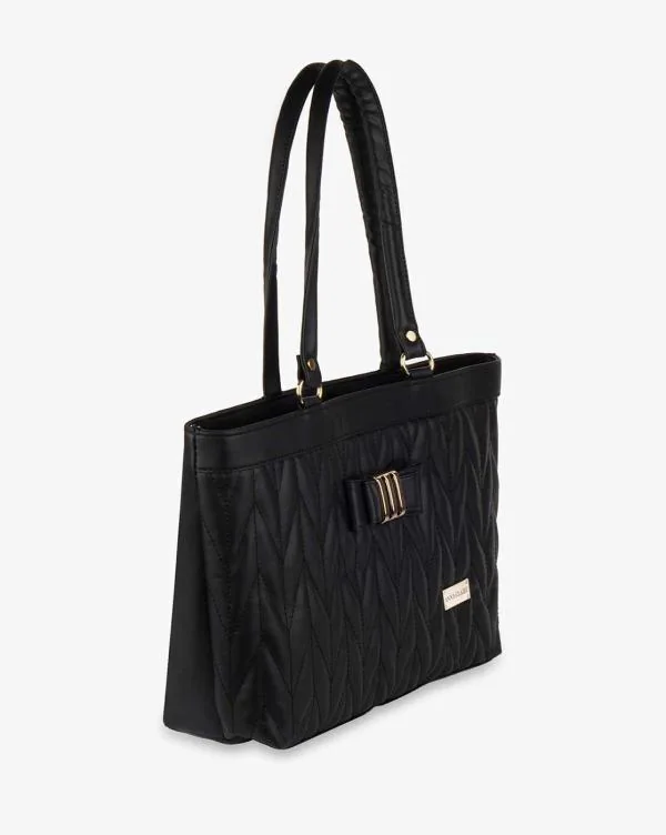 Quilted Shoulder Bag with Bow Applique JioMart
