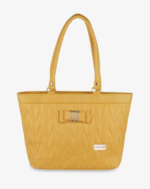 Quilted Shoulder Bag with Bow Applique JioMart