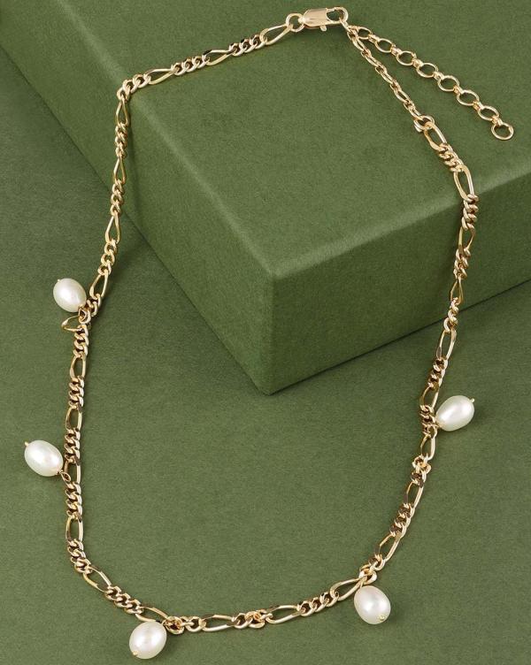 Figaro Chain with Pearl Drops JioMart