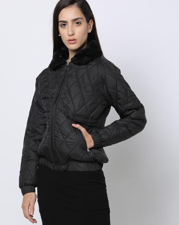 Quilted Slim Fit ZipFront Jacket JioMart