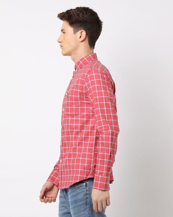 Checked Shirt with ButtonDown Collar JioMart
