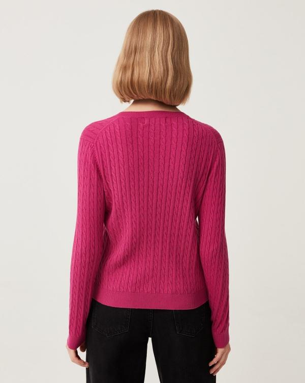 Cable Knit Button Down Cardigan JioMart