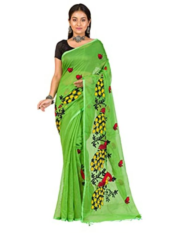 Raj Saree House Women's Traditional Cotton Silk Bengali Handloom Tant