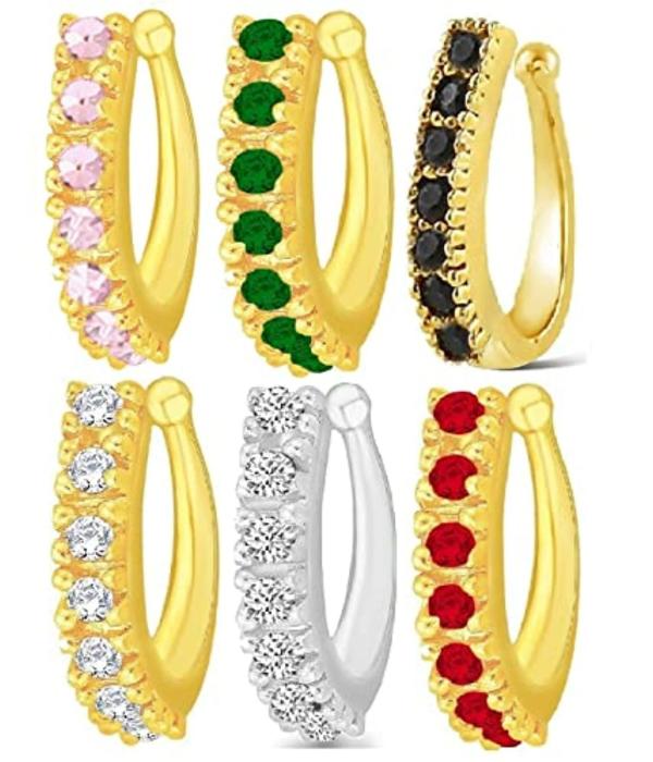 VAMA Women Platinum and Gold Plated Allergy Free Non Piercing Clip