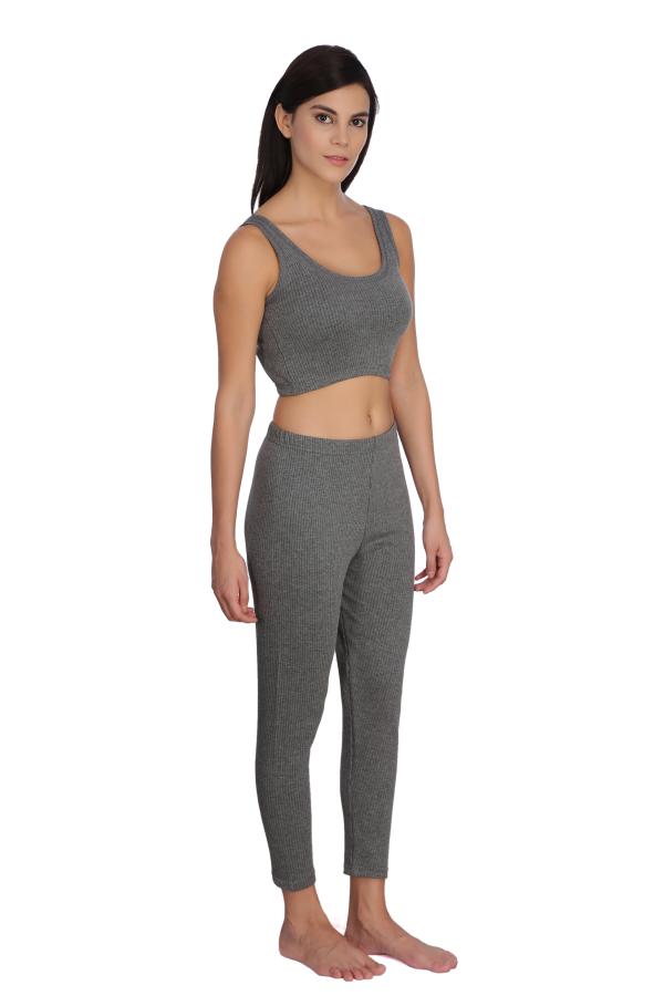 Selfcare Grey Self Design Cotton Blend Thermal Wear JioMart