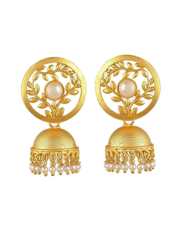 Silvermec Design Pearl Beaded Gold (Women) Jhumka Earrings JioMart