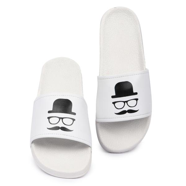 Simsan Flat White Slippers for Men JioMart