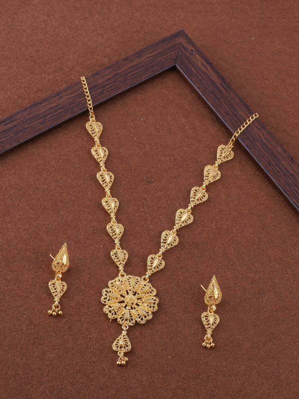 TONOLIKA JEWELLERY Goldplated Brass Jewellery Set (Gold) JioMart