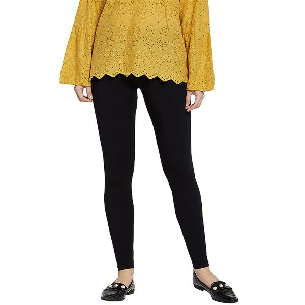 Go Colors Women Black Solid Stretch Leggings JioMart