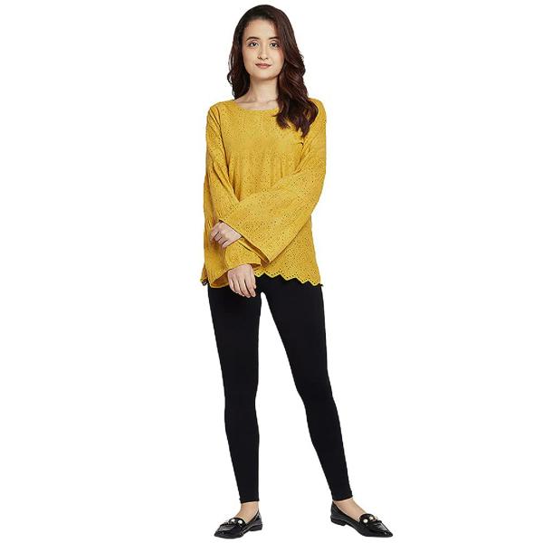 Go Colors Women Black Solid Stretch Leggings JioMart