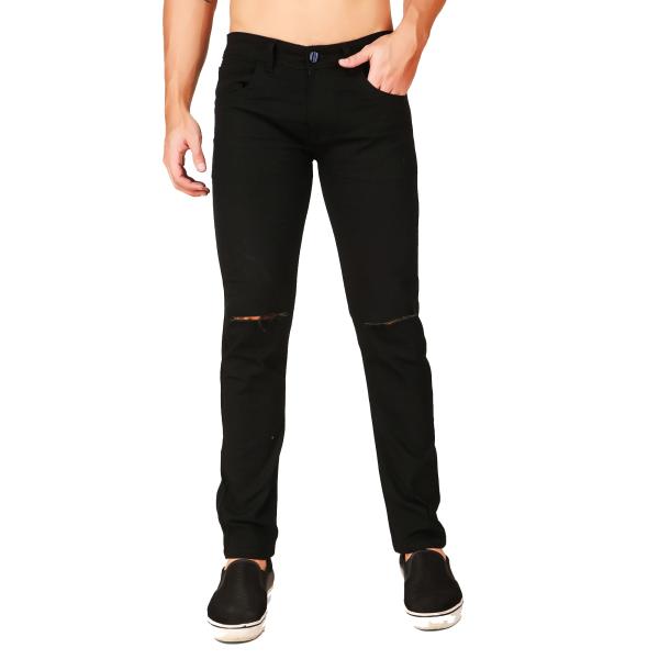 PODGE Men's Slim Fit Black Jeans JioMart
